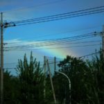 台風一過の朝　現れた虹